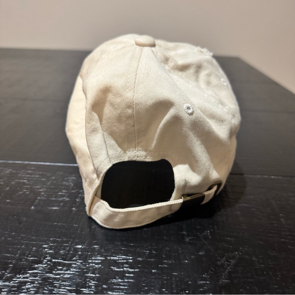 Mu-ka Beige Distressed Dad Hat Cartoon Money Character Embroidery Streetwear Y2K - Picture 4 of 7